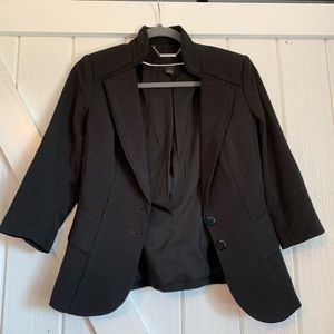White | Black blazer